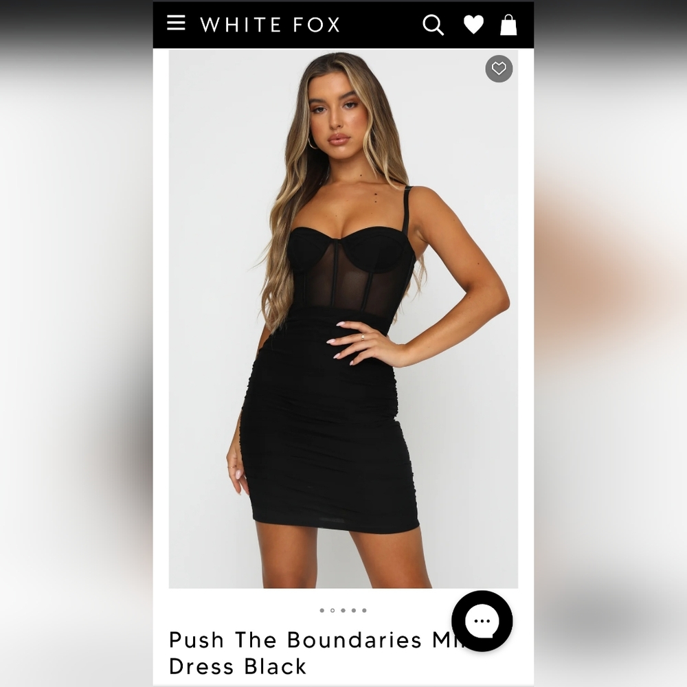 White Fox Black Mini Dress